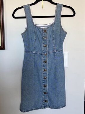 Urban Outfitters Light Blue Denim Button-Front Dress
